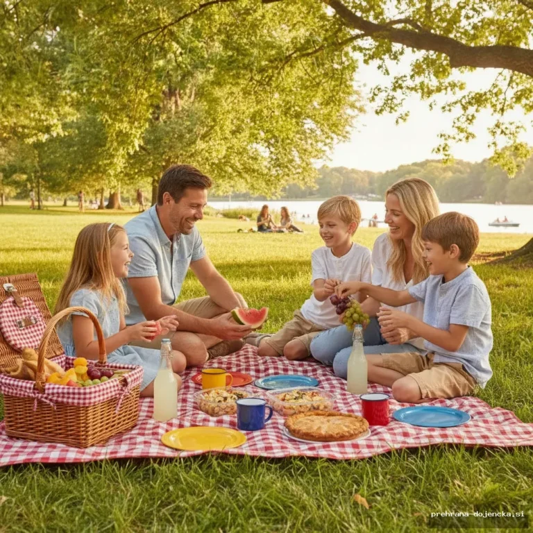 Sončno popoldne s piknikom in ustvarjanjem